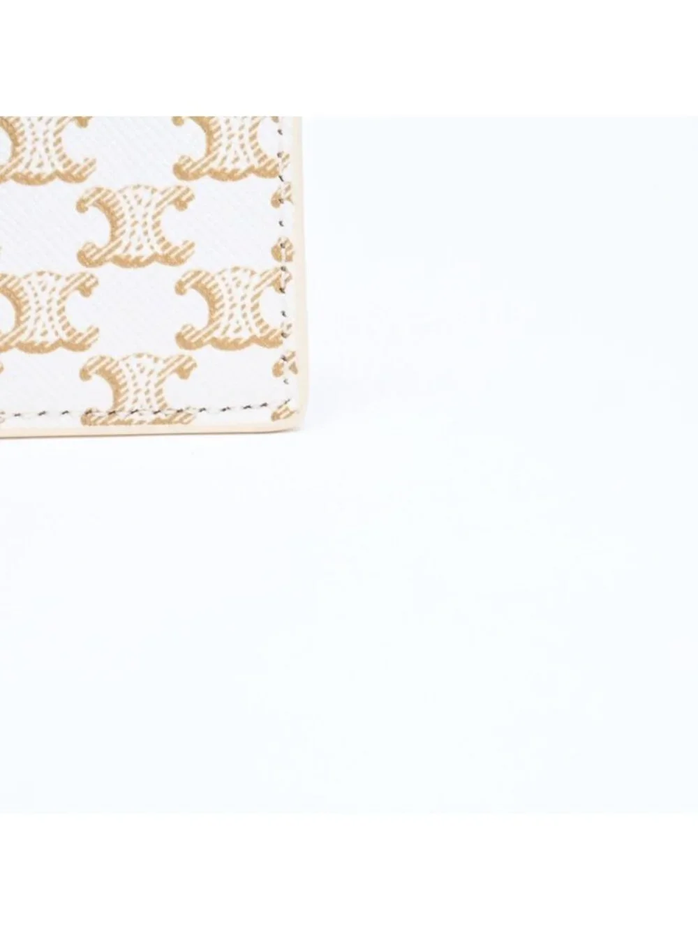 Celine Card Case Triomphe Canvas Brown White